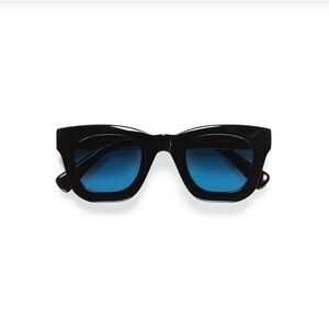 STRATA โroadcaseโ Black Sunglasses with Blue Lenses